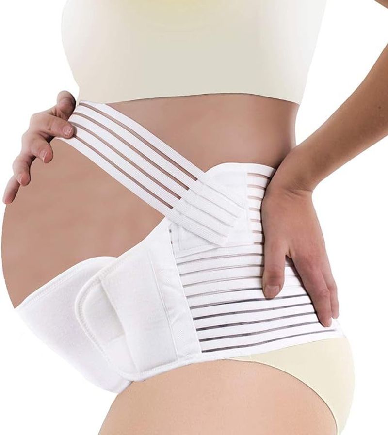 Centură de susținere abdominală reglabilă respirabilă pentru femei însărcinate, centură de susținere a taliei, centură de strângere a taliei prenatale_voghion.com