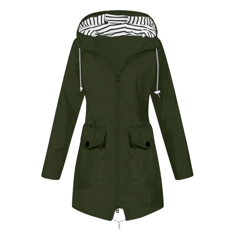 Women's windproof outdoor striped hooded mountaineering jacket waterproof jacket_voghion.com