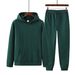 Spring Autumn Winter Leisure Solid Color Coat Pants Set and Women's Pullover Sweater Men's_voghion.com