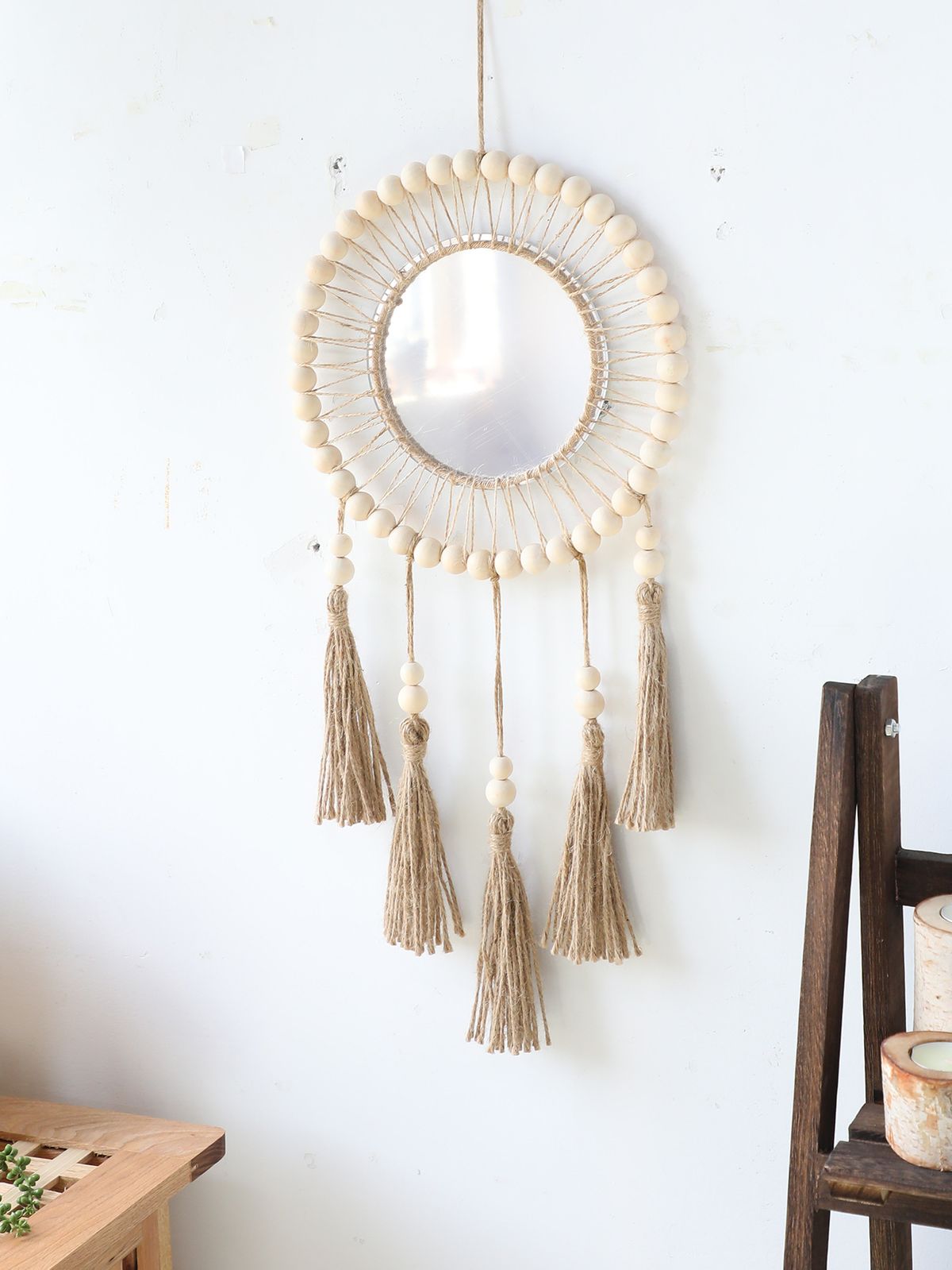 Handgewebte Wandteppiche, Quastenspiegel, Wohnzimmer, Wandbehänge für den Zimmereingang, dekorative Spiegel, Ornamente_voghion.com