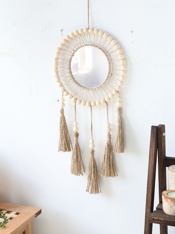 Handgewebte Wandteppiche, Quastenspiegel, Wohnzimmer, Wandbehänge für den Zimmereingang, dekorative Spiegel, Ornamente_voghion.com