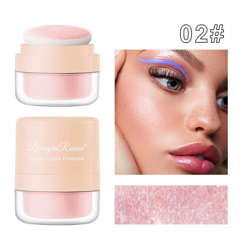 All-Over Highlighting Mushroom Puff Powder - Face & Body Illuminator, Pearlescent Shade For Under-Eye, Nose Contour & Overall Glow_voghion.com