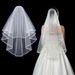 New Headdress, Bride's Double-layer Simple Edging Satin Ribbon Design Yarn_voghion.com