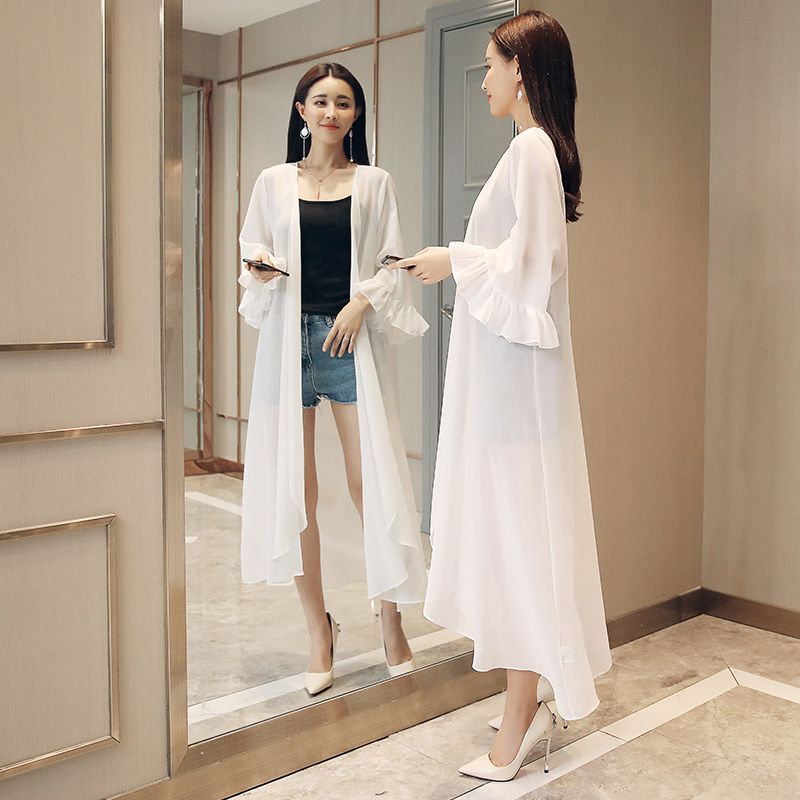 Loose Sunscreen Clothes Front Short Back Long Cardigan Coat Cloak_voghion.com
