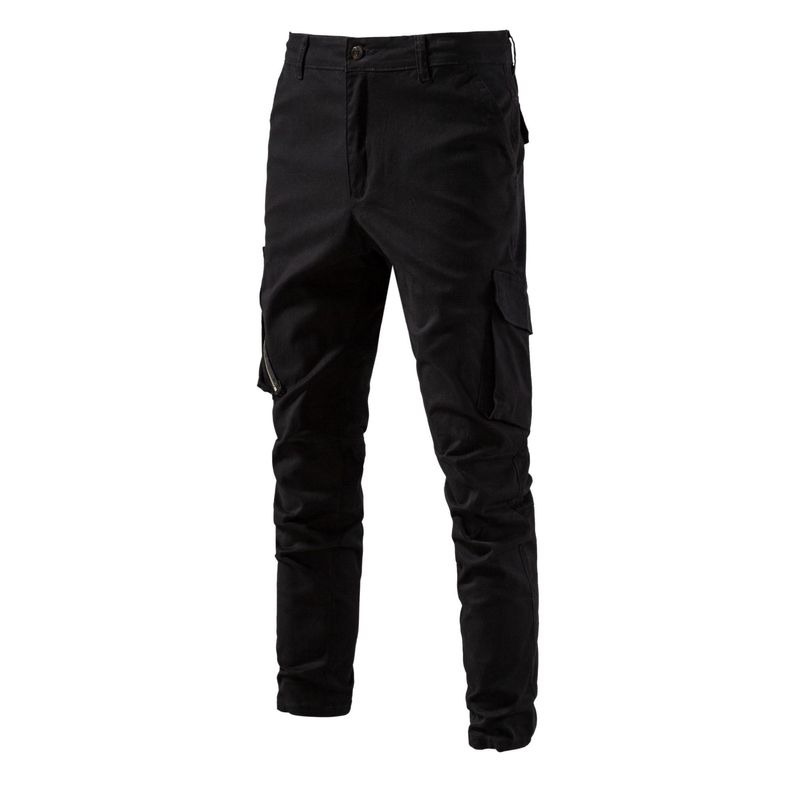 2023 primavera nuovi pantaloni casual in cotone da uomo commercio estero traspirante abbigliamento da uomo business versatile multi-tasca pantaloni tinta unita_voghion.com