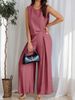 Women's Clothing Wide Leg Pants Casual Fashion Solid Color High Waist Loose Suit_voghion.com
