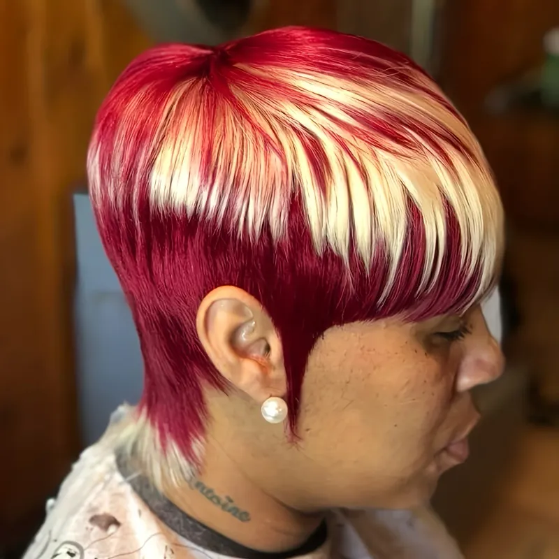 613 Honigblond, kurze, glatte Bob-Perücke aus Echthaar mit Pony für Frauen_voghion.com