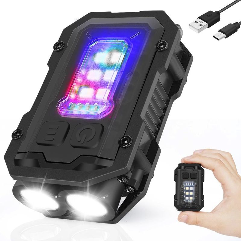 Mini Pocket Keychain Flashlight EDC Flashlight LED COB Portable Clip On Flashlight Waterproof Mini Powerful Flashlight With Magnet 8 Modes For Repai_voghion.com
