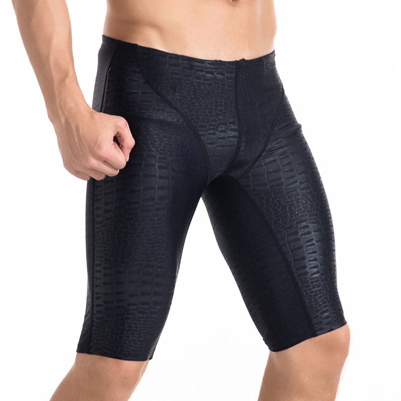 Swimming trunks men's boxer waterproof sharkskin comfortable breathable tide hot spring quick-drying large size swimming trunks_voghion.com