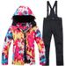 Conjunto de roupa de esqui para mulheres, jaqueta e calças quentes para snowboard e esqui na neve_voghion.com