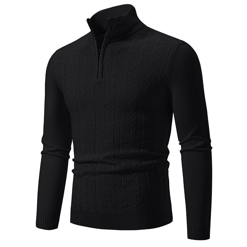 Maglione da uomo con mezza zip, vestibilità slim, in maglia con motivo a trecce, casual, a maniche lunghe, per l'autunno (M-3XL, 8 colori)_voghion.com