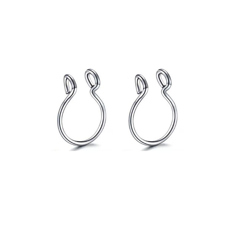 2/3/5 pezzi di anelli finti per il naso per donne e uomini, anello per setto nasale a forma di U in acciaio inossidabile 316L con clip sul naso, anello regolabile per piercing al naso_voghion.com