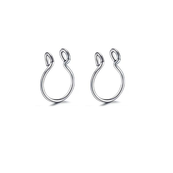 2/3/5 pezzi di anelli finti per il naso per donne e uomini, anello per setto nasale a forma di U in acciaio inossidabile 316L con clip sul naso, anello regolabile per piercing al naso_voghion.com