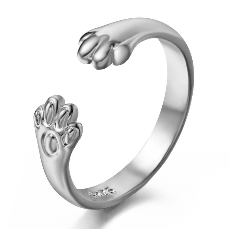 Ring für Damen, verstellbar, Hundepfote, Katzenohrform, Blattform_voghion.com