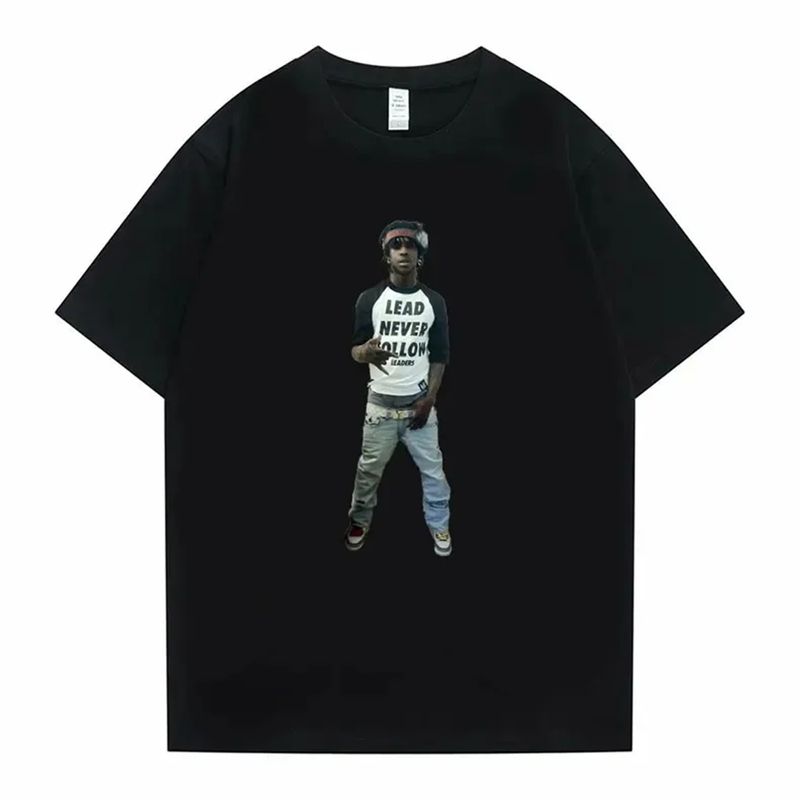Reperis Chief Keef Lead Niekada nesekite lyderių Spausdinti marškinėliai Vyriški Hip Hop Juokingi Meme marškinėliai Dideli marškinėliai Vyriški Aukštos kokybės marškinėliai._voghion.com