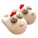 Plush cute women in winter, warm non slip, thick comfortable for home and indoor use, funny bowl, chicken, cotton_voghion.com