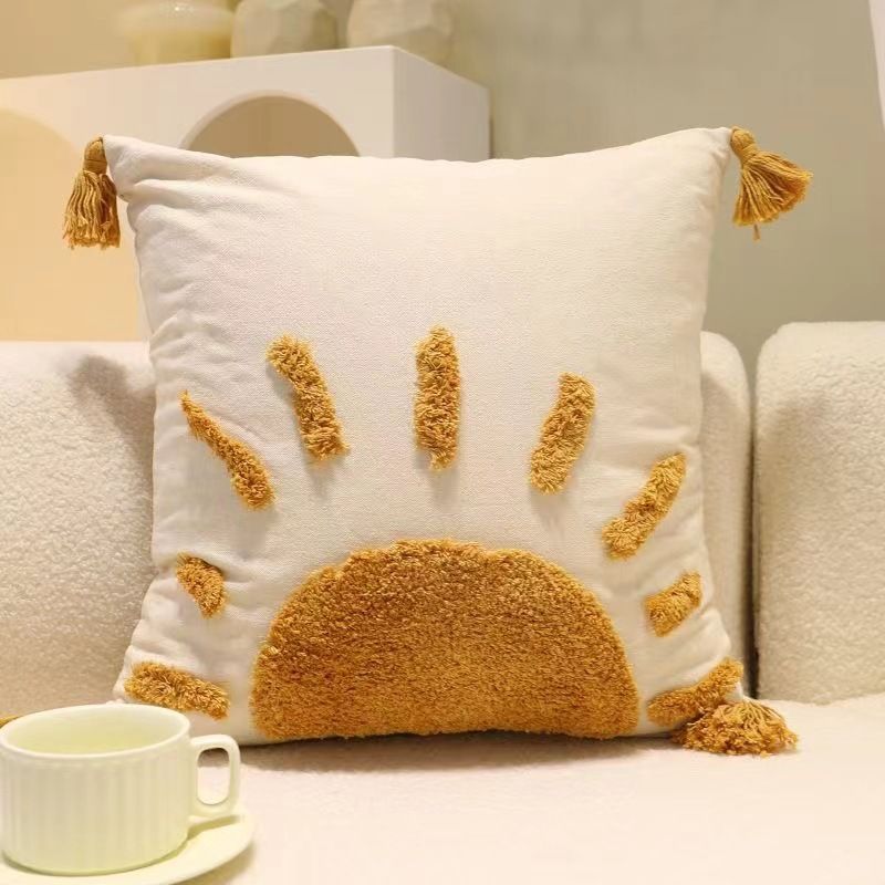 Ins Moroccan Embroidered Leaf Pillowcase With Insert For Living Sofa Nap Cushion Model Room Pillow_voghion.com