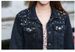 ChicShe Women's Denim European Style Plus Size Beaded Rhinestone Coat Trendy Student Light Blue Loose Jacket_voghion.com