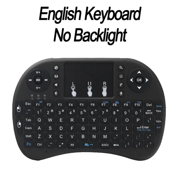 Mini teclado sem fio 2,4 GHz com retroiluminação, inglês, russo, espanhol, mouse aéreo, touchpad remoto para Android TV Box Digital_voghion.com