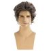 Synthetic Clip-in New Wig Men's Brown And Gray Mixed Color Short Curly Hair Headpiece Fashionable Men's Short Wig_voghion.com