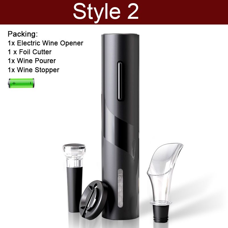 Electric Wine Opener Automatic Corkscrew Wine Openers For Beer Battery Bottle Opener Foil Cutter Kitchen Bar Can Opener_voghion.com