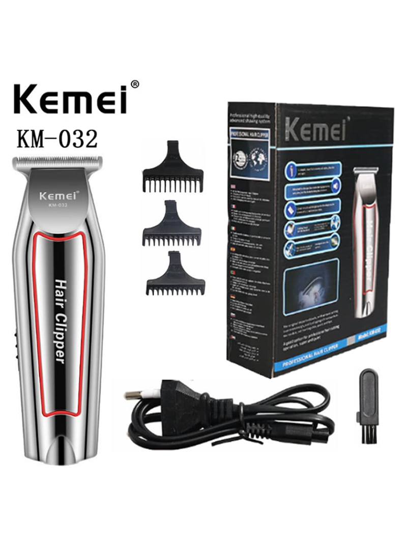 Aparat de bărbierit electric multifuncțional Kemei pentru bărbați, cu aparat de ras, kit de îngrijire pentru bărbați, cu cap de ras retro, pentru salon de coafură, KM-032_voghion.com