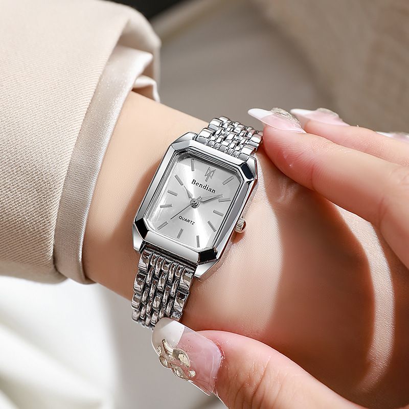 Orologi da donna, leggeri, di lusso, con cinturino in acciaio, orologio da donna al quarzo quadrato semplice e alla moda per studentesse_voghion.com