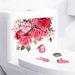 Rose Schmetterling Abdeckung PVC N1916 Dekoration Toilette Wandaufkleber_voghion.com