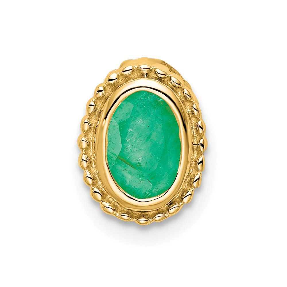 14k Oval Emerald Chain Slide_voghion.com