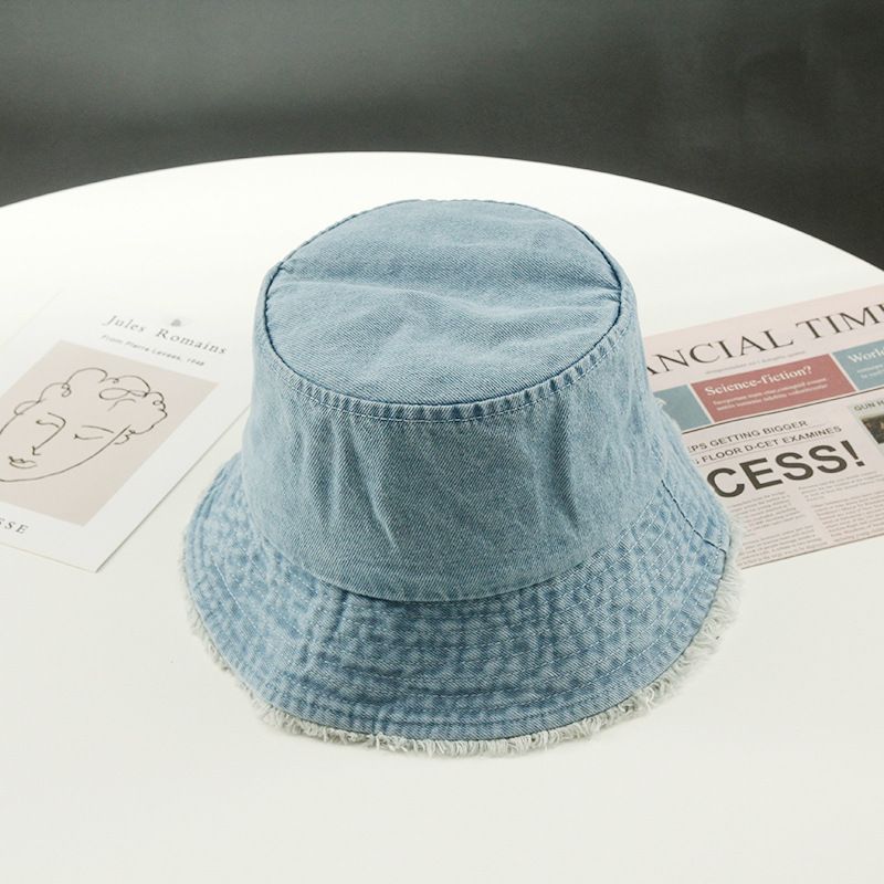 Casquette seau en jean d'été à la mode VISROVER 4 coloris pour femmes, chapeau de sport en plein air à quatre sections, à bord frangé, printemps_voghion.com