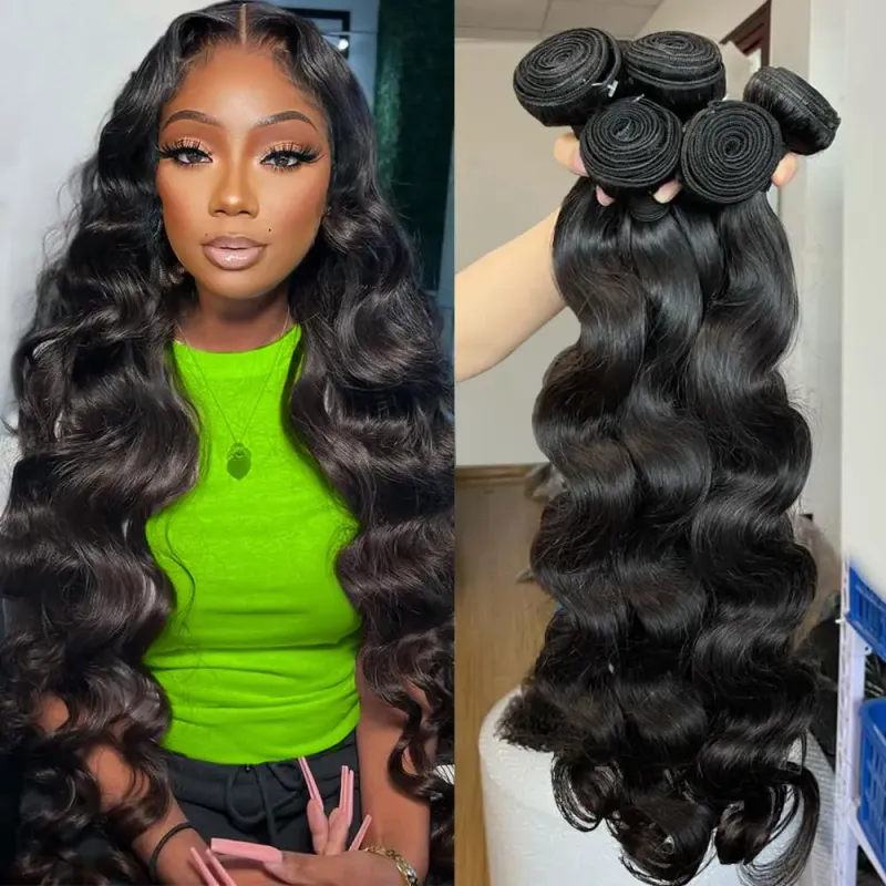 30 32-calowe wiązki włosów ludzkich Body Wave Remy Hair Water Wavy Weaves Extensions Hurtownie Tissage_voghion.com