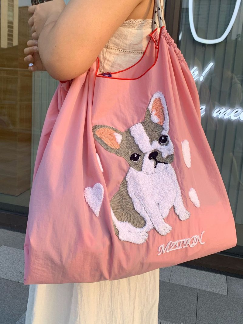 Borsa a tracolla grande in tela, versatile, da donna, con tracolla piccola, in nylon, ricamata, autunnale_voghion.com