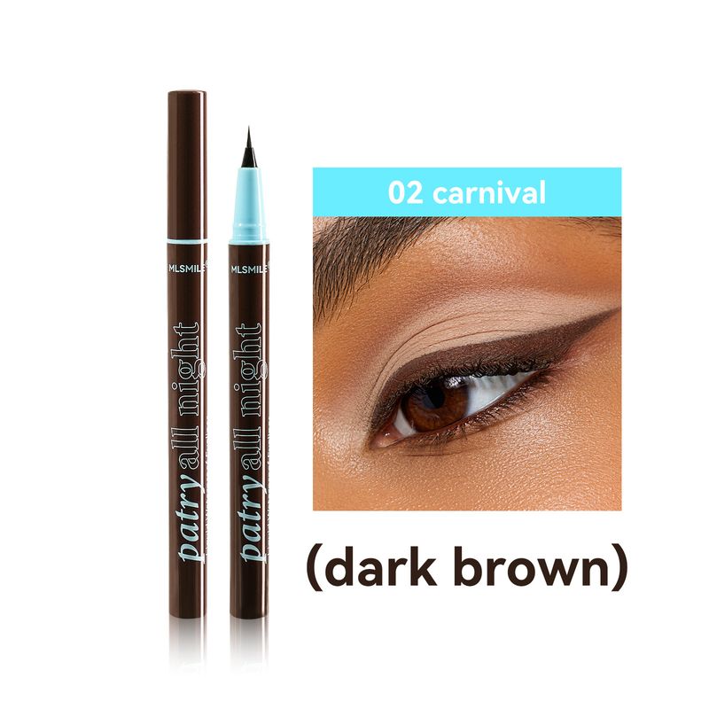 MLSMILE Penna eyeliner waterproof nera, bianca e argento, ad asciugatura rapida e non sbavante_voghion.com