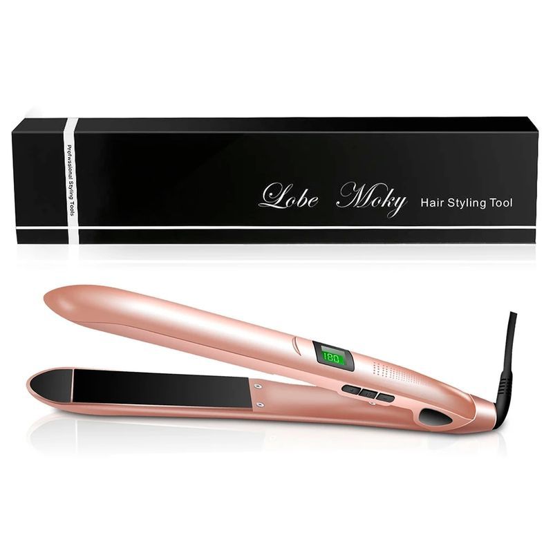2-in-1-Glätteisen und Lockenwickler, Keramik-Flachcrimper, LCD-Glättungs-Lockenstab, Wellen-Haarwelle_voghion.com