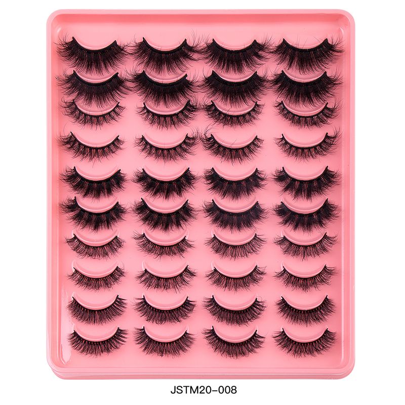 Lash extension set 20 pairs of marten eyelashes Natural curl eyelashes Natural nude makeup thick eyelashes_voghion.com