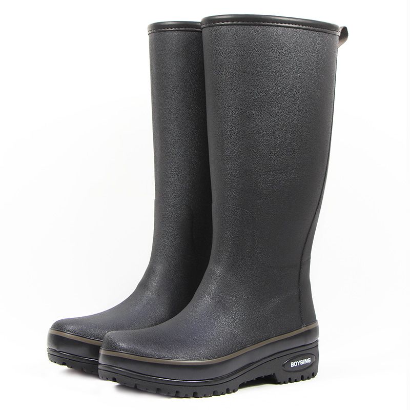 Scarpe da pioggia da pesca in gomma naturale tinta unita, calde e di alta qualità_voghion.com