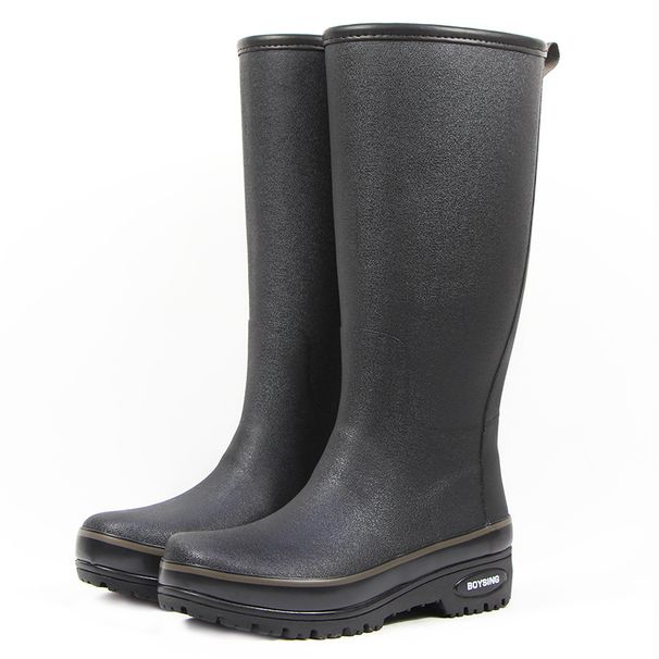 Scarpe da pioggia da pesca in gomma naturale tinta unita, calde e di alta qualità_voghion.com