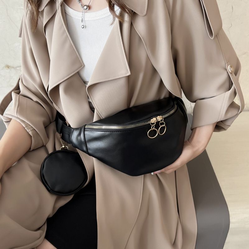 2025 New Fashion Waist Solid Color Simple Large Capacity Chest Cycling Crossbody Travel Phone Coin Women's Bag_voghion.com
