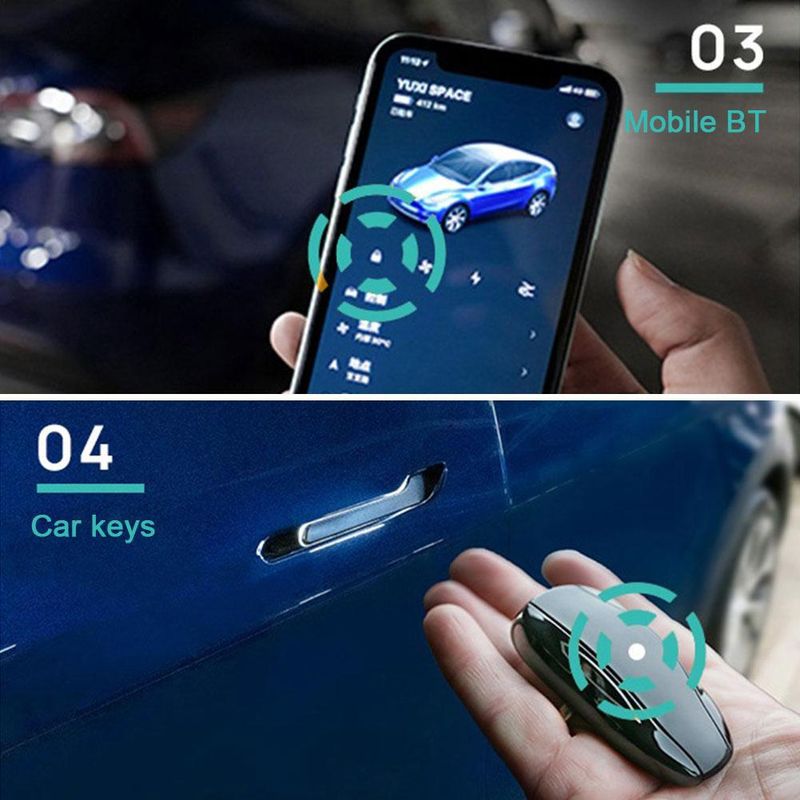 Suitable For Tesla's Updated 3/y Electric Luminous Handle, Four Door Modification, Automatic Ambient Light Handle_voghion.com