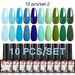 Arte Clavo 10 buc Set de lac de unghii cu gel colorat Lac de gel UV semi-permanent Toate pentru manichiura Lac de unghii Lac de baza strat superior_voghion.com