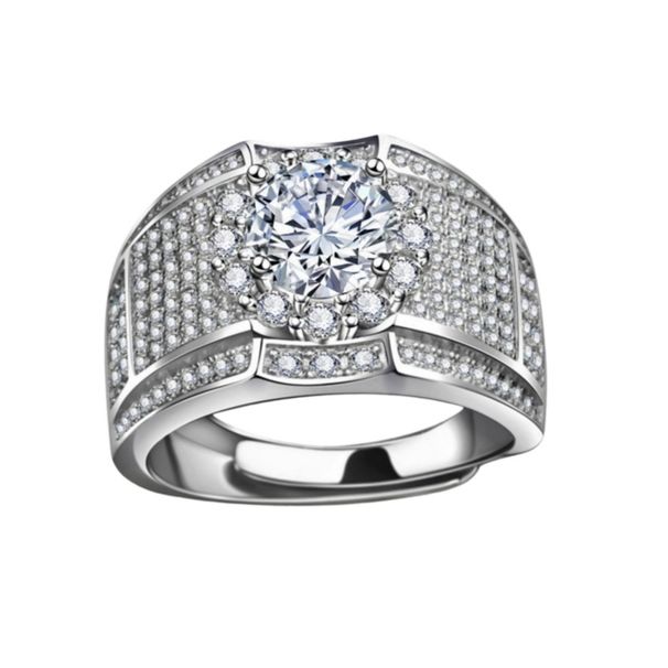 Group Set With Full Diamond Men's Luxury Silver Ring_voghion.com