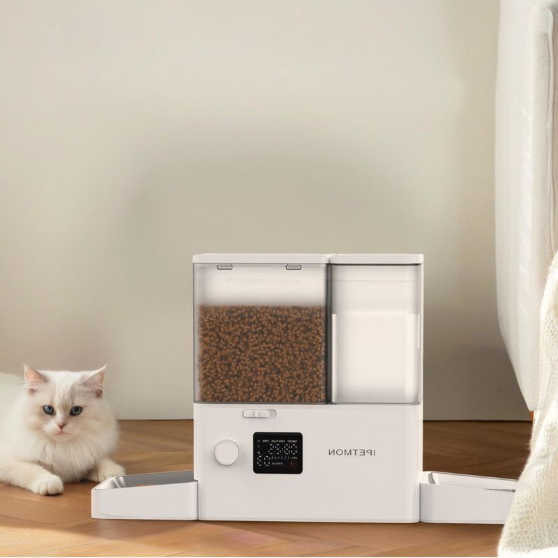 Alimentador automático inteligente para cães e gatos, temporizador e controle de porções, controle remoto via aplicativo, dispositivo de alimentação mágico_voghion.com