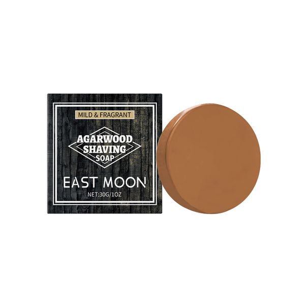 Jabón de afeitar hidratante portátil y refrescante EAST MOON Agarwood para hombres, limpiador facial suave_voghion.com