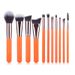 Profesjonalny zestaw 11 pędzli do makijażu w kolorze pomarańczowym z torbą PU, pędzle do pudru i różu do blendowania oczu, narzędzia do makijażu_voghion.com