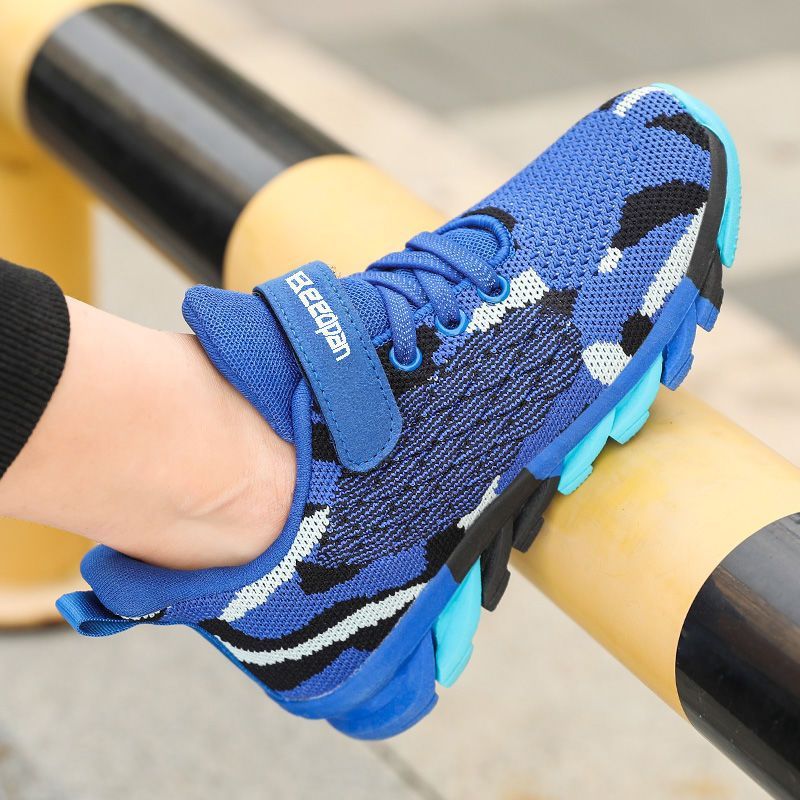 Kids' Tactical Sneakers - Breathable Camo Mesh Shoes | Military Training Style With Reflective Strips_voghion.com