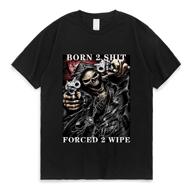 Fashion Anime The Born Shit Forced To Wipe T High Quality Cotton T-shirt Oversized Tee Shirt Men's Women's Short Sleeve_voghion.com