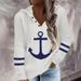 "Stylish V-Neck Hooded Sweatshirt With Anime Print & Button Details - Loose Fit Long Sleeve Pullover For Casual Wear"_voghion.com