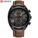 Curren Classic Round Waterproof Leather Strap Watch With Date Function, Multi-Function Dial, Quartz Movement For Men And Women Calendar Watch_voghion.com