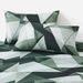 Dunkelgrüner Matratzenbezug mit geometrischem Dreieckmuster, Polyester, hautfreundlich, Spannbettlaken, Matratzenschoner, Spannbettlaken_voghion.com
