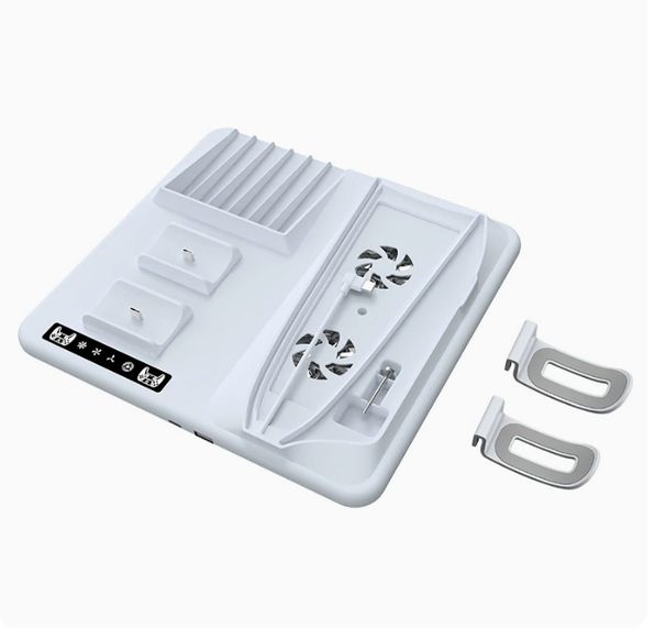 Slim host multifunctional heat dissipation base with disc storage PS5 handle dual seat charging headphone rack_voghion.com